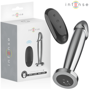 INTENSE - PLUG ANAL 10 VIBRACIONES METAL EN FORMA DE DILDO CON CONTROL REMOTO M