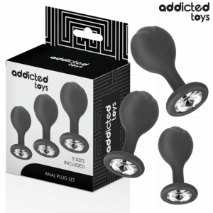 ADDICTED TOYS - SET DE 3 PLUG SILICONA ANAL CON JOYA