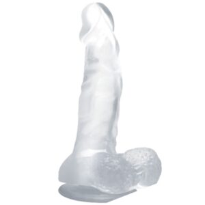 BAILE - DILDO REALÍSTICO CON VENTOSA Y TESTÍCULOS 16.7 CM TRANSPARENTE